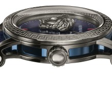 Versace Palazzo Empire Herrenuhr Blau Leder Grau Stahlgehäuse 43mm VERD00118 Versace Palazzo Empire Herrenuhr Blau Leder Grau Stahlgehäuse 43mm VERD00118