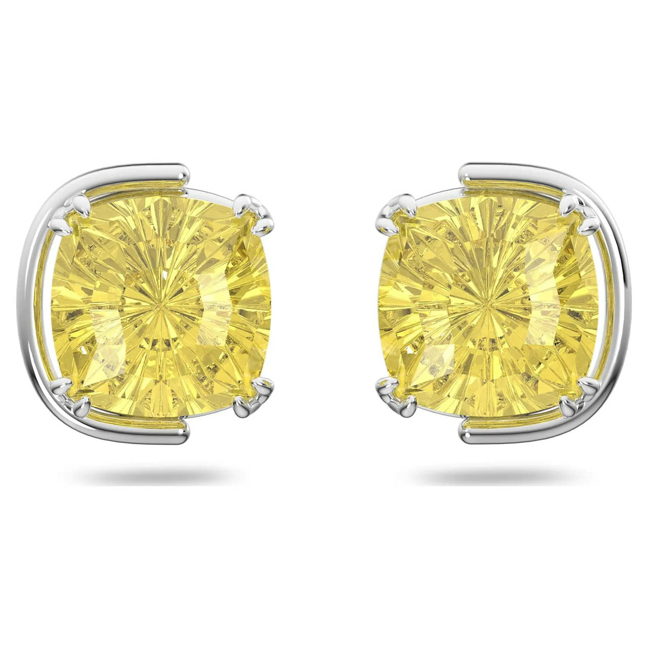 Swarovski Damen Ohrringe Ohrstecker Harmonia Kissenschliff, Gelb, Rhodiniert 561... – Bild 2
