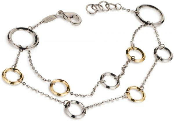 Boccia Titanium Damen-Armband mit Ring-Charms Bicolor 0365-02 – Bild 3