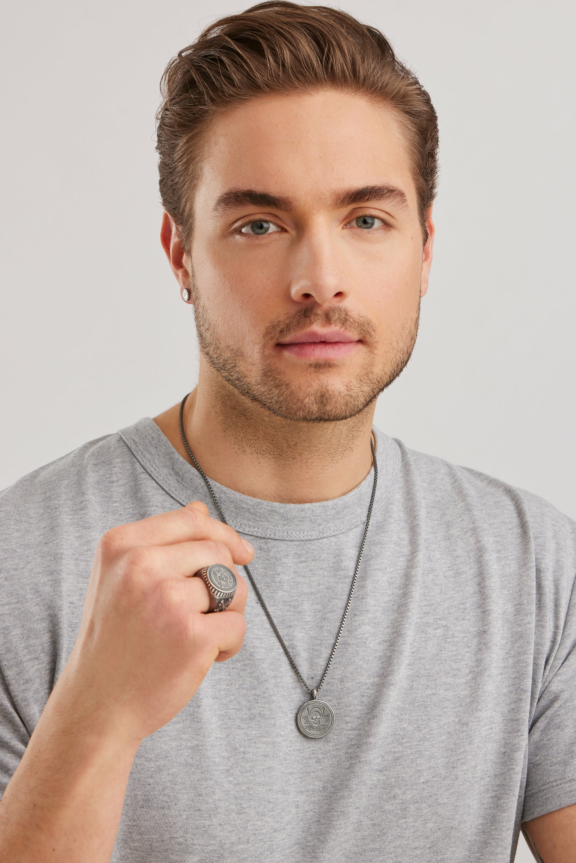 Anhänger mit Kette 925/- Silber matt oxidiert Rock Music Skull Wappen 4118471914... – Bild 3