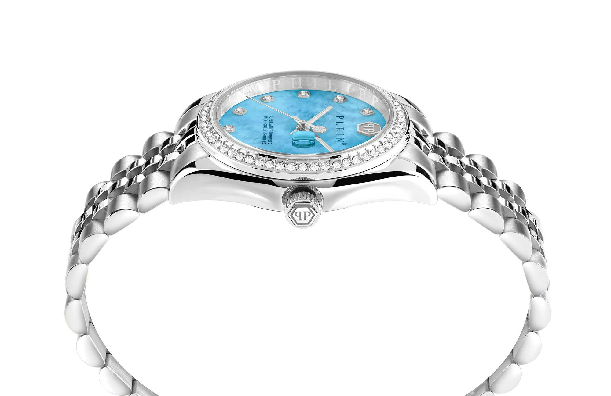 Philipp Plein Damenuhr Date Superlative Silber – Bild 3