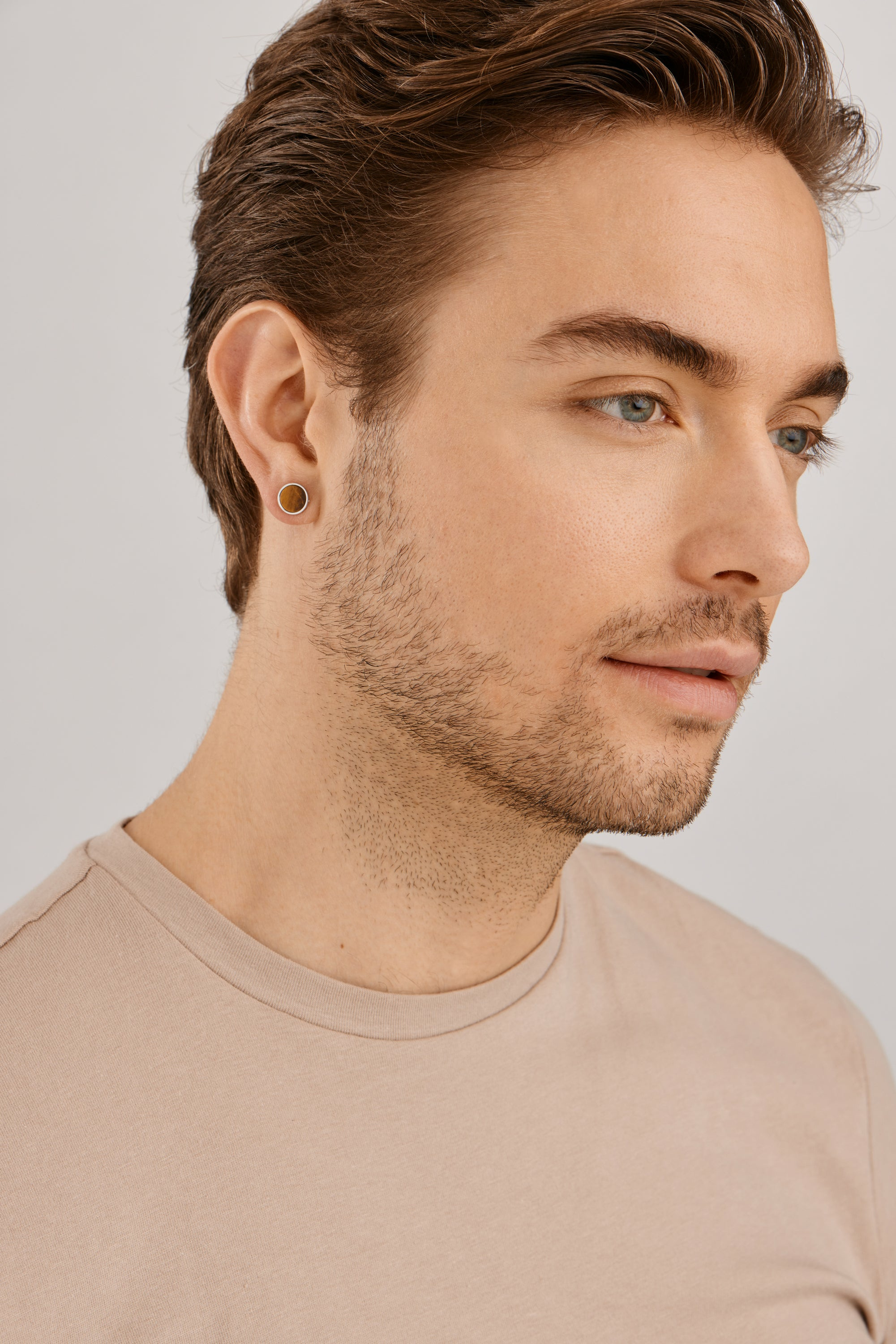 Single-Ohrstecker 925 Silber rhodiniert Tigerauge 41185108852830 – Bild 2