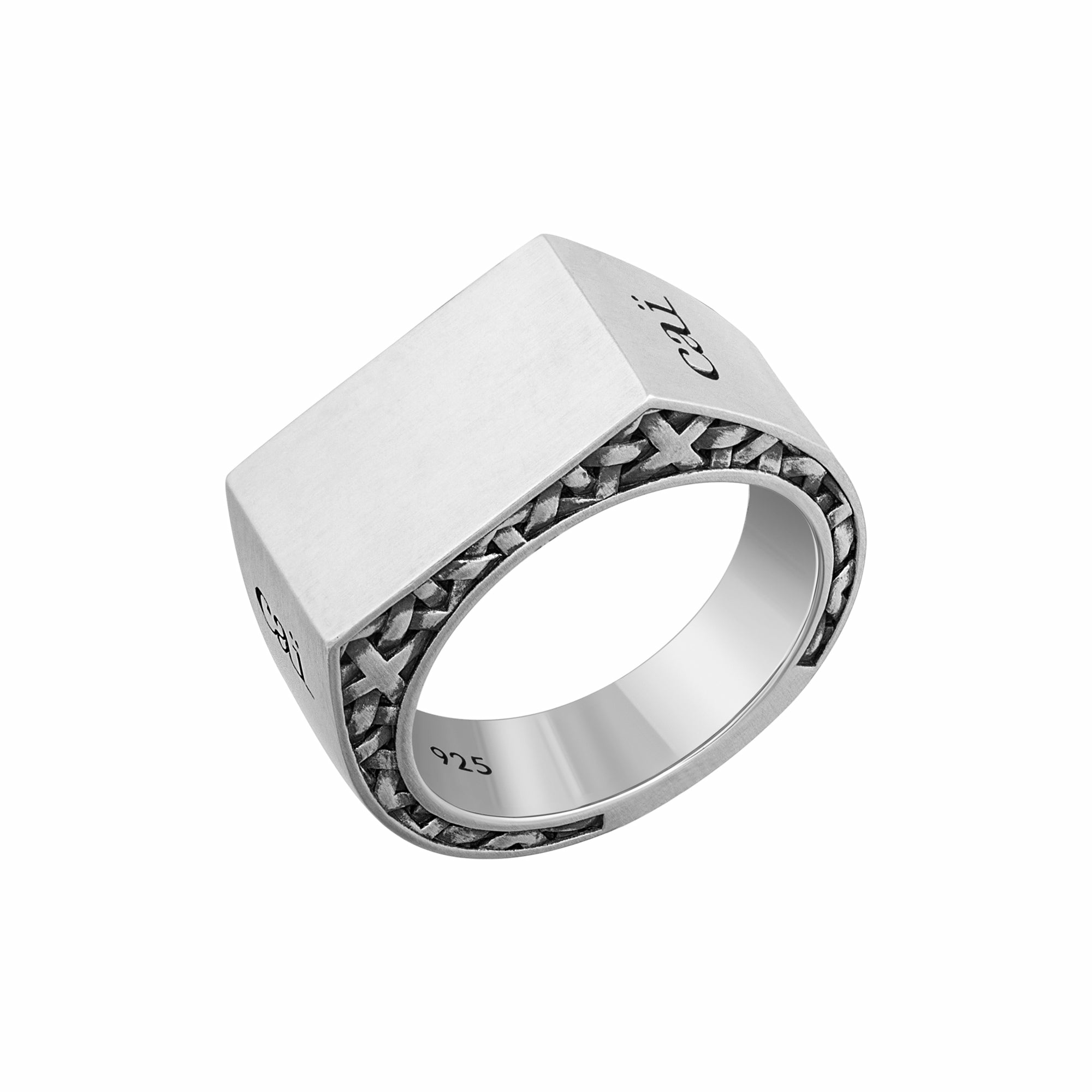 Ring 925/- Sterling Silber Siegelring mattiert oxidiert Flechtoptik 411847439483... Ring 925/- Sterling Silber Siegelring mattiert oxidiert Flechtoptik 411847439483...