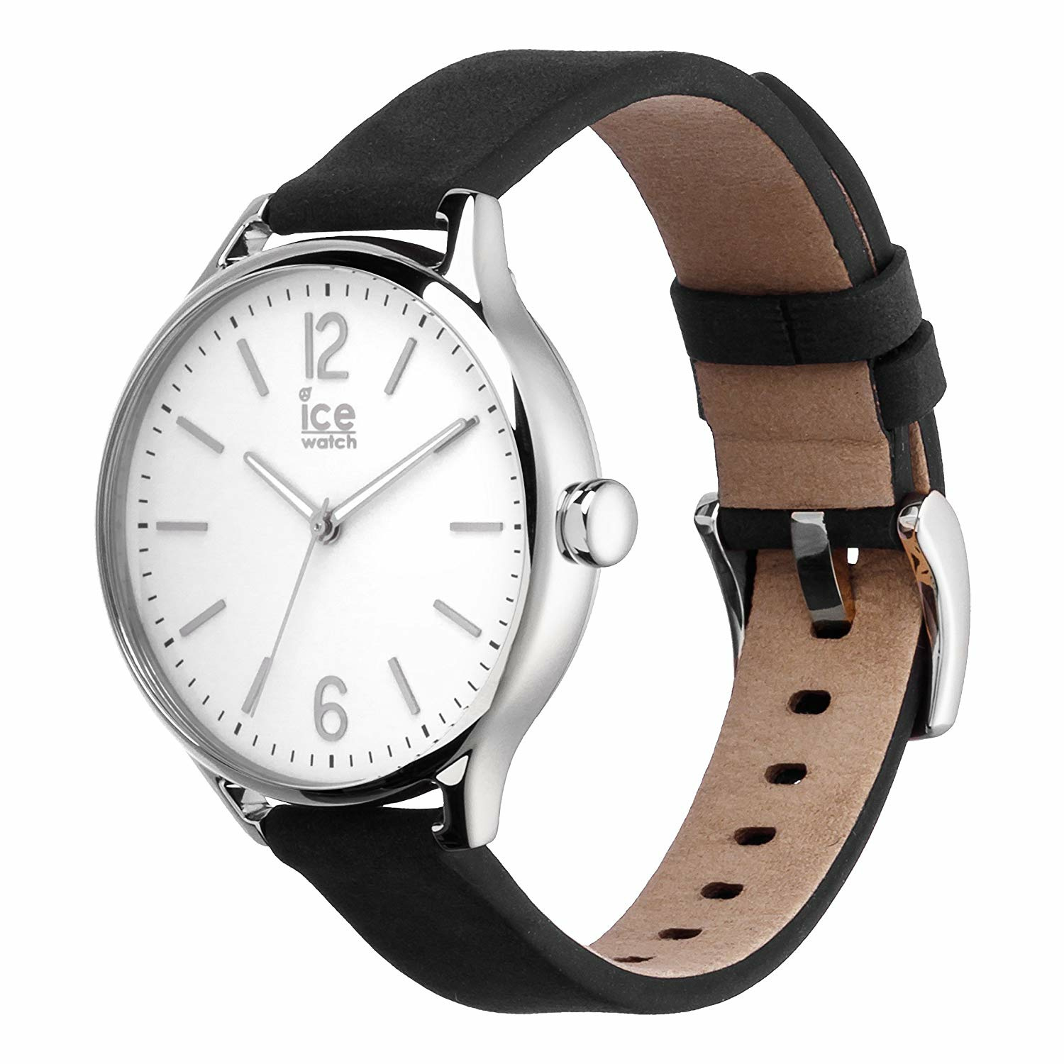 Ice-Watch - Ice Time Black Silver - Schwarz Damenuhr mit Lederarmband - 013053 (... – Bild 3