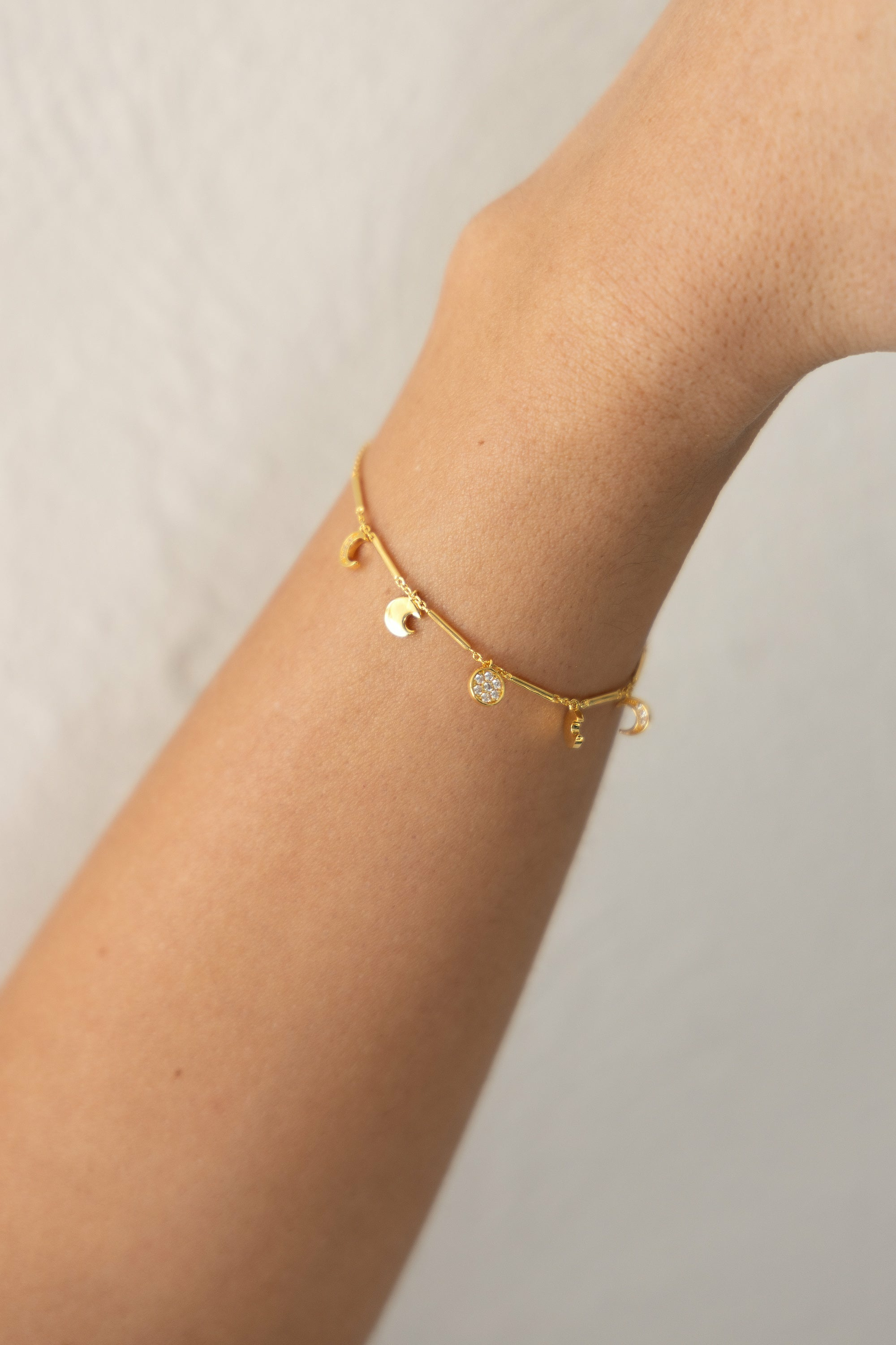 Armband 925 Silber vergoldet Anhänger Mondphasen Zirkonia 41185098399838 Armband 925 Silber vergoldet Anhänger Mondphasen Zirkonia 41185098399838