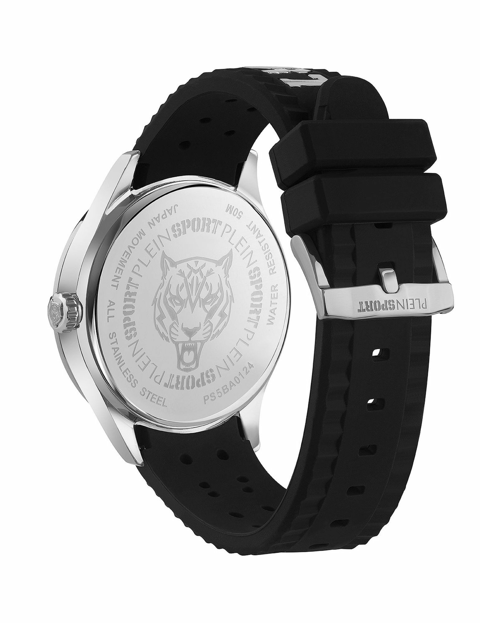 Plein Sport Herren Uhr Lineman PS5BA0124 Silber Schwarz Silikon 45 mm – Bild 3