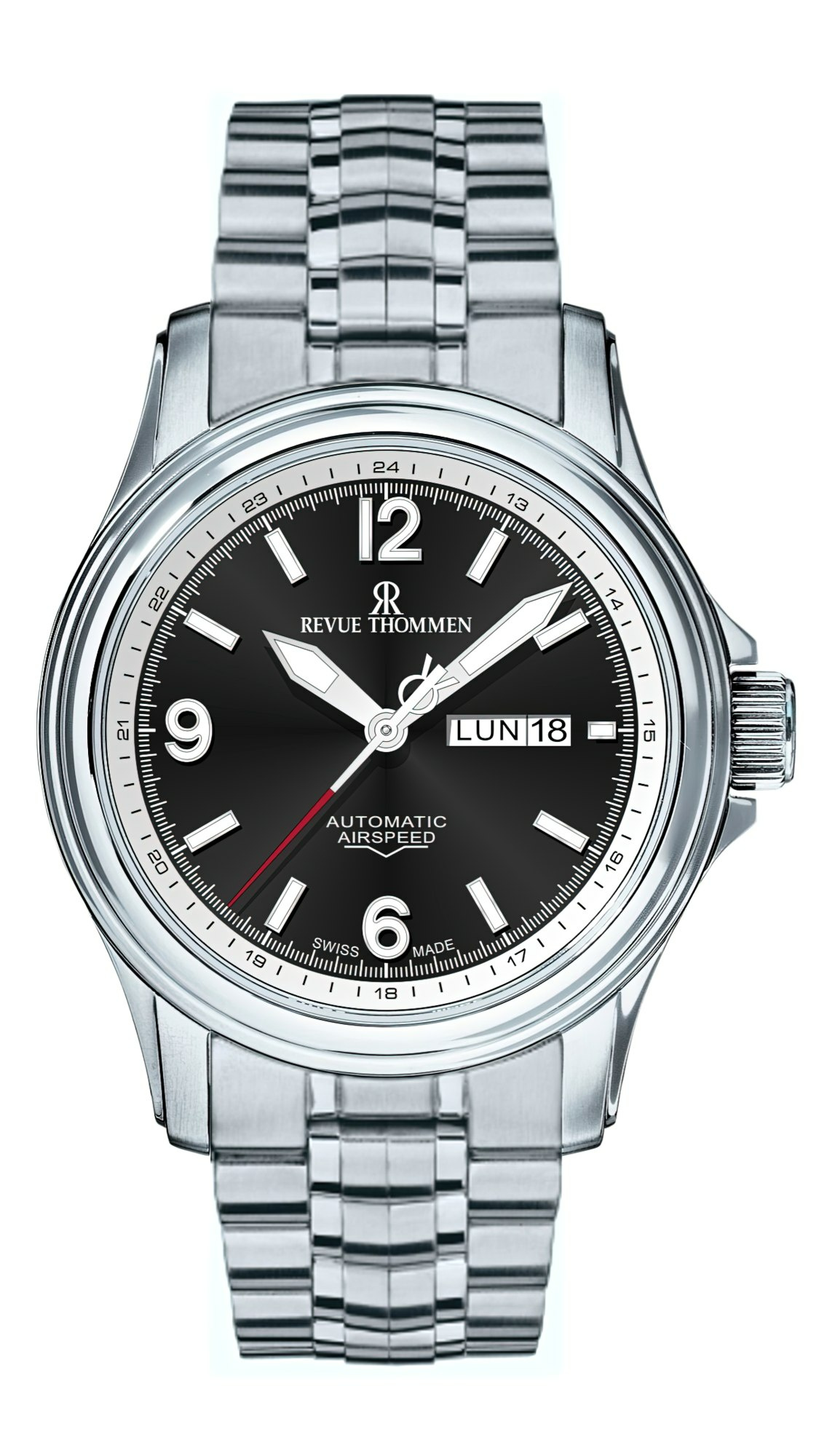 Revue Thommen Armbanduhr Unisex Automatik Airspeed 16040.2437 Schwarz Silber – Bild 3