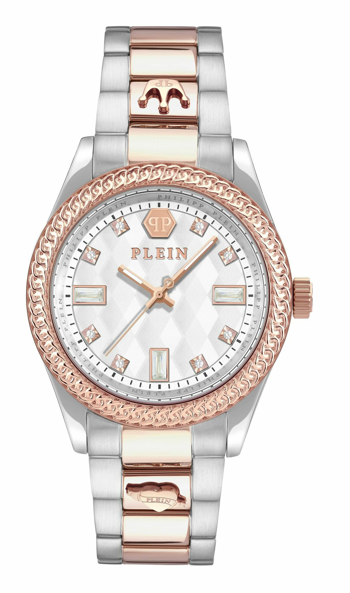 Philipp Plein Uhr Damen Queen Crystal PWCDA0724 Silber / Roségold Philipp Plein Uhr Damen Queen Crystal PWCDA0724 Silber / Roségold