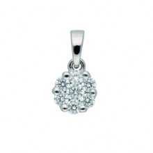Damen 925 Silber Anhänger mit Zirkonia Ø 6,7 mm Damen 925 Silber Anhänger mit Zirkonia Ø 6,7 mm