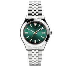 Versace Herren Armbanduhr Hellenyium Silber/Grün VEVK01021 Versace Herren Armbanduhr Hellenyium Silber/Grün VEVK01021