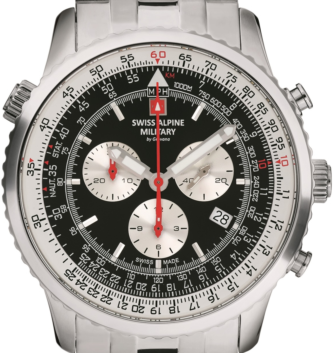 Swiss Alpine Military Herren Armbanduhr 45 mm Armband Edelstahl 7078.9137 – Bild 3
