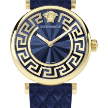 Versace Damen Armbanduhr LADY Lederarmband blau 35mm VE1CA0223 Versace Damen Armbanduhr LADY Lederarmband blau 35mm VE1CA0223