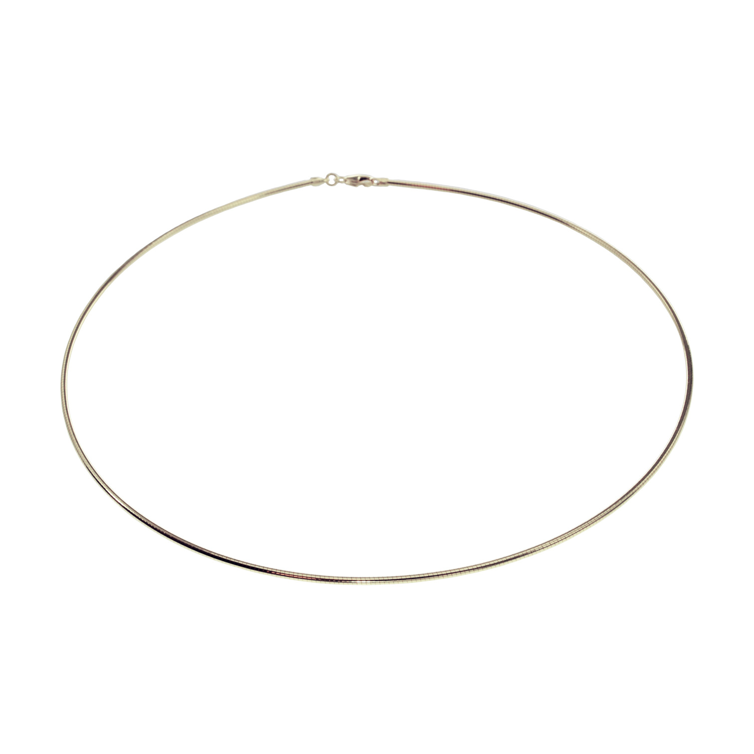 Halsreif Omega 1mm - 45cm - 585 Weißgold mit Schraubverschluss Halsreif Omega 1mm - 45cm - 585 Weißgold mit Schraubverschluss