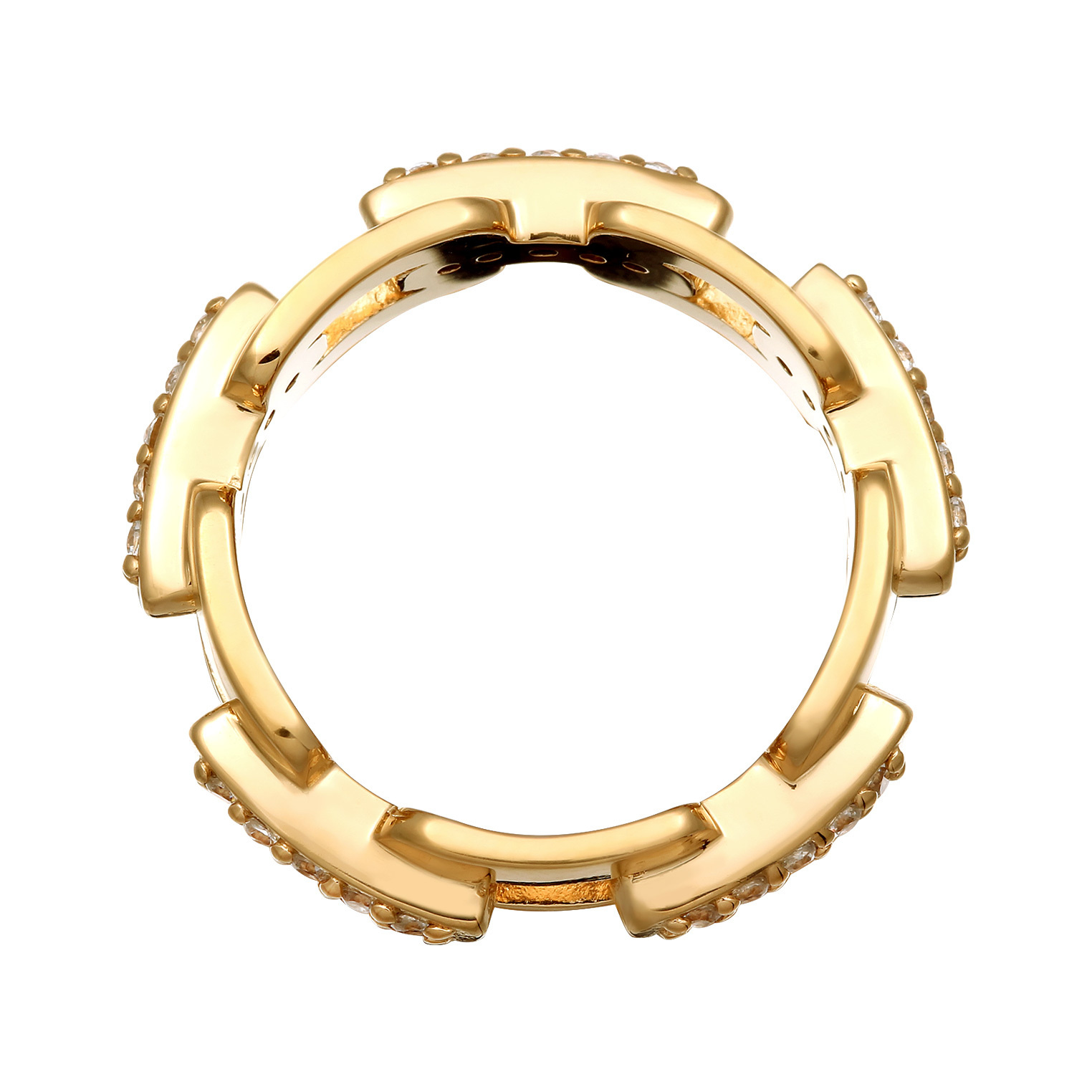 Ring Herren Kettenring Zirkonia Weiß 925 Sterling Silber – Bild 2