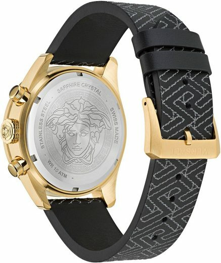 Versace Herren Armbanduhr 43 mm Armband Lederarmband schwarz GRECA DOME CHRONO ... Versace Herren Armbanduhr 43 mm Armband Lederarmband schwarz GRECA DOME CHRONO ...