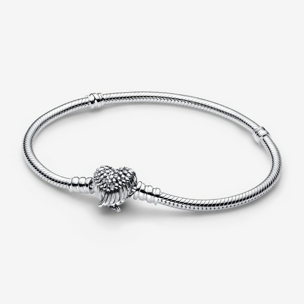 Armband snake chain heart wings clasp zir. – Bild 2