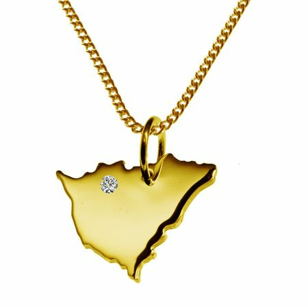 50cm Kette + Nicaragua mit Brillant 585 Gold – Bild 2