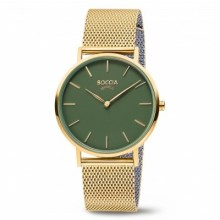 Boccia Damenuhr Analoguhr Trend mit Edelstahlband Gelbgold 3273-12 Boccia Damenuhr Analoguhr Trend mit Edelstahlband Gelbgold 3273-12