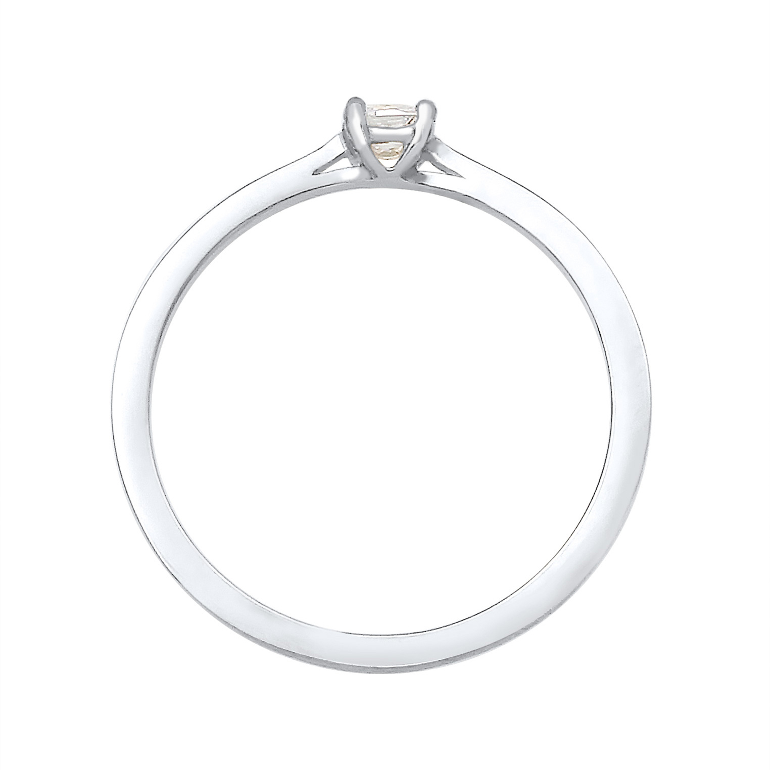 Ring Princess Cut Verlobung Diamant 0.1 ct. 925 Silber – Bild 2