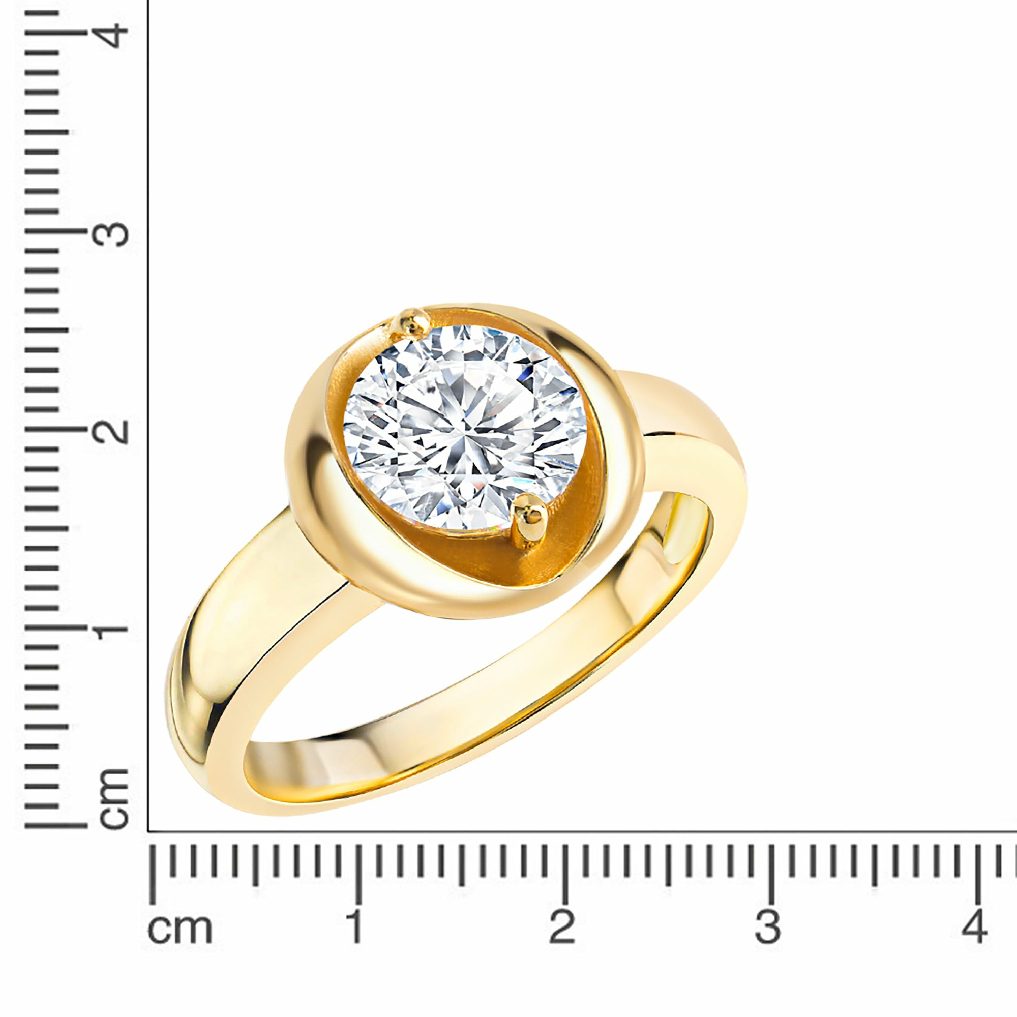 ZEEme Basic Silber 925 vergoldet mit weißem Zirkonia-Stein 8mm Ring 416790930719... ZEEme Basic Silber 925 vergoldet mit weißem Zirkonia-Stein 8mm Ring 416790930719...