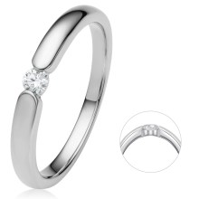 0.08 ct  Diamant Brillant Spannfassung Ring aus 950 Platin 0.08 ct  Diamant Brillant Spannfassung Ring aus 950 Platin