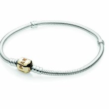 Pandora Moments Damen-Armband mit Gold-Verschluss Silber 590702HG Pandora Moments Damen-Armband mit Gold-Verschluss Silber 590702HG