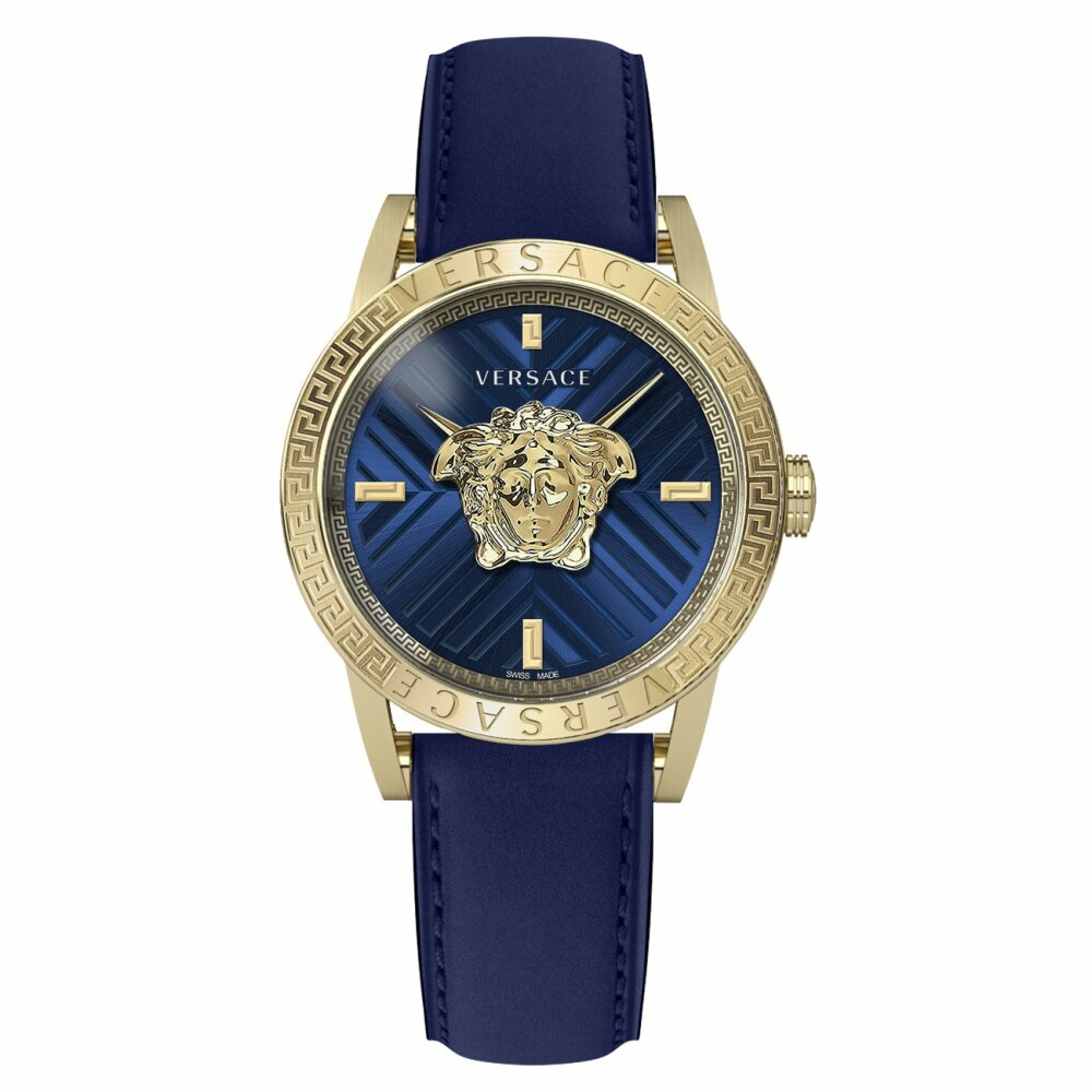 Versace Herren Armbanduhr V-CODE RESTYLING Palazzo blau, gold 43 mm VESN00322 – Bild 3