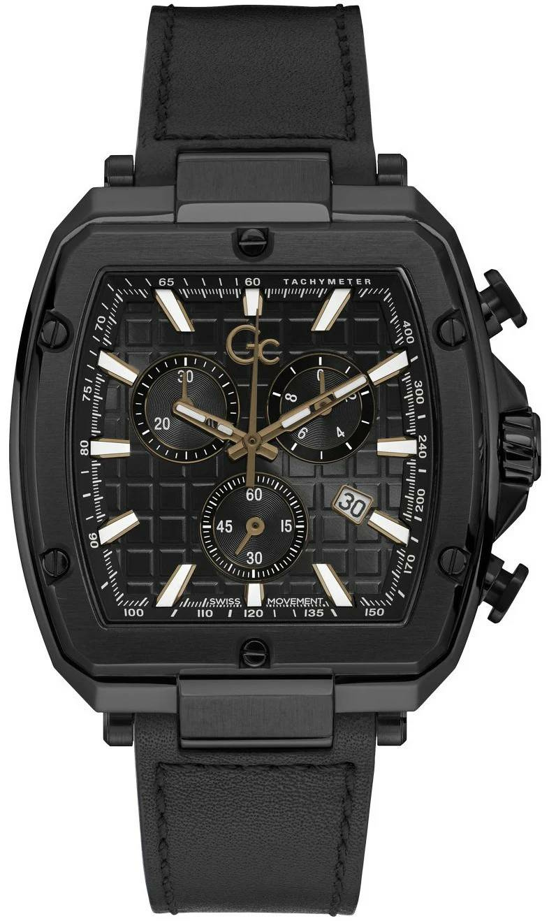 Guess Collection Herren Chronograph GC Spirit Tonneau Schwarz Y83003G2MF Guess Collection Herren Chronograph GC Spirit Tonneau Schwarz Y83003G2MF