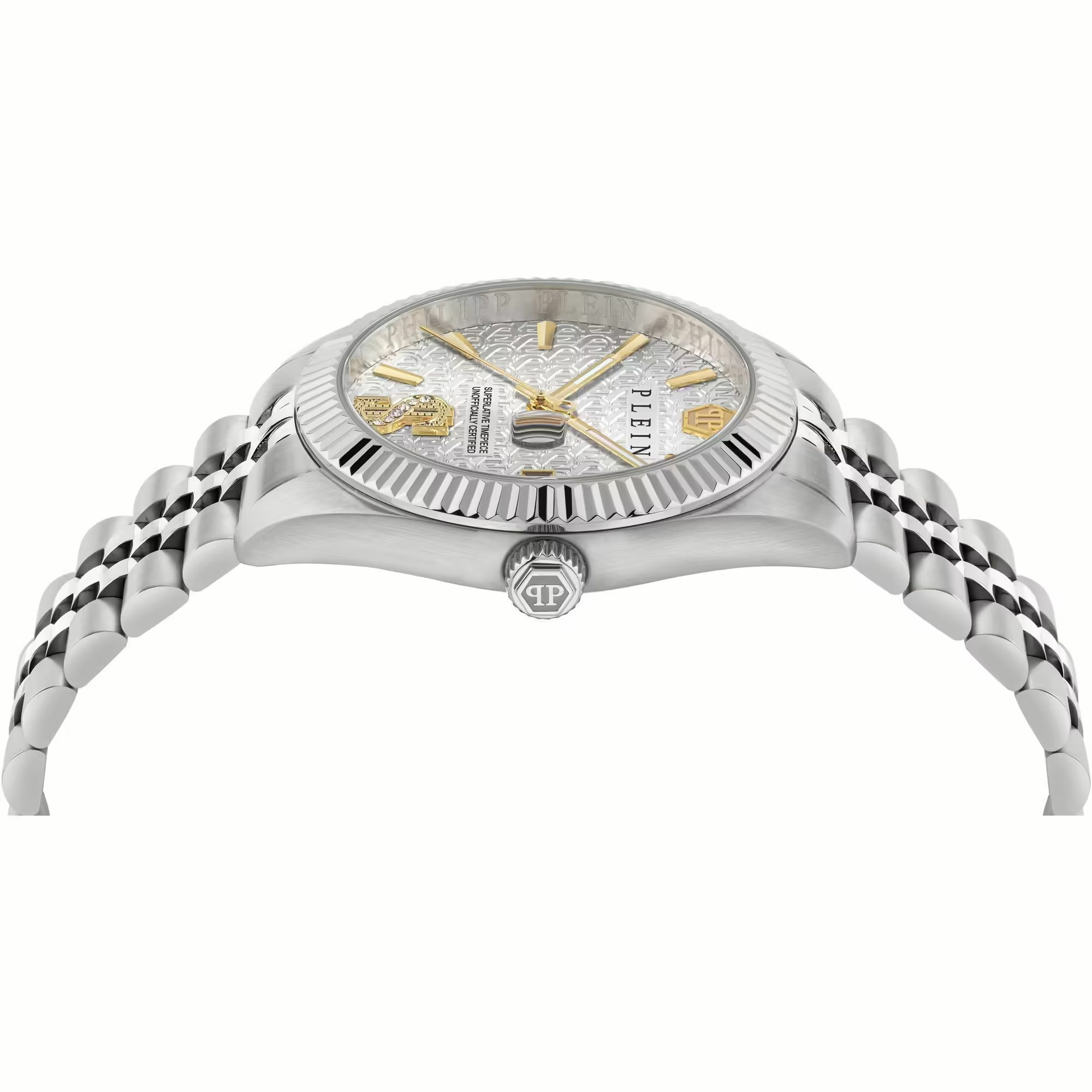 Philipp Plein Herrenuhr Date Superlative Crystal PWMFA0725 Silber Edelstahl 41 m... – Bild 3