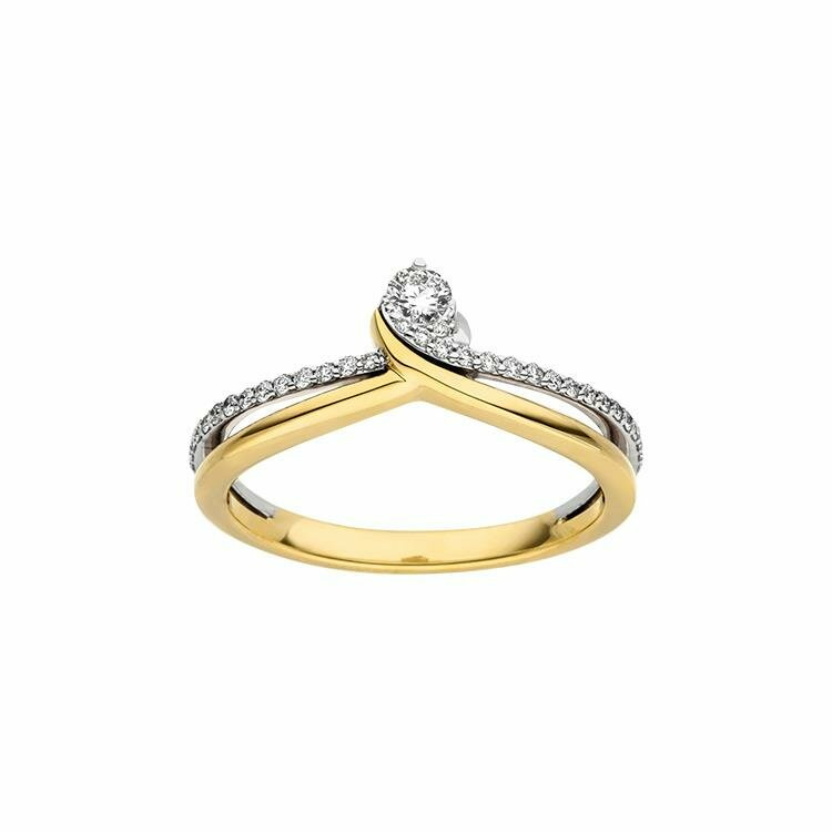 Elaine Firenze Damenring 14ct. Gelb/Weißgold 75034750R/3 Elaine Firenze Damenring 14ct. Gelb/Weißgold 75034750R/3