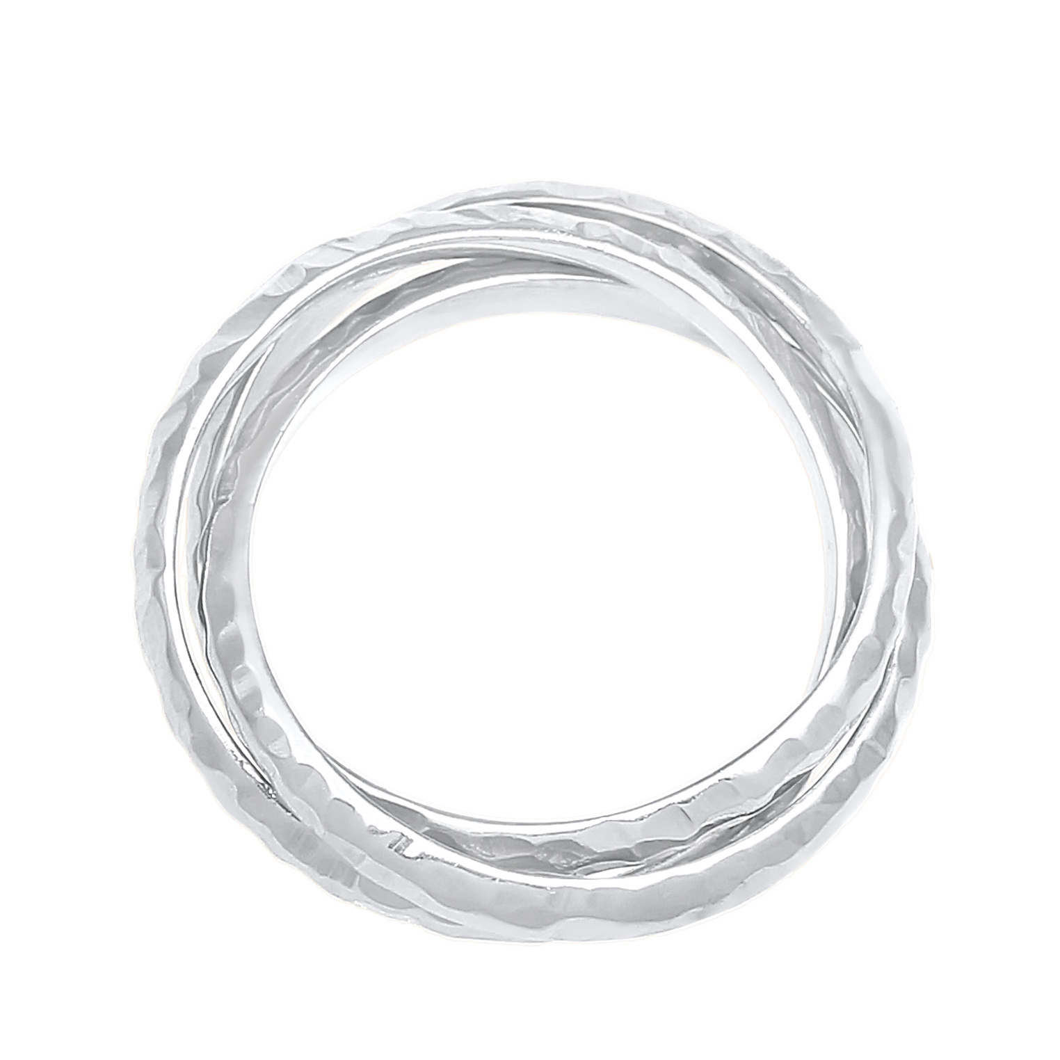 Ring Basic Wickelring Klassik Gehämmert 925 Silber – Bild 2