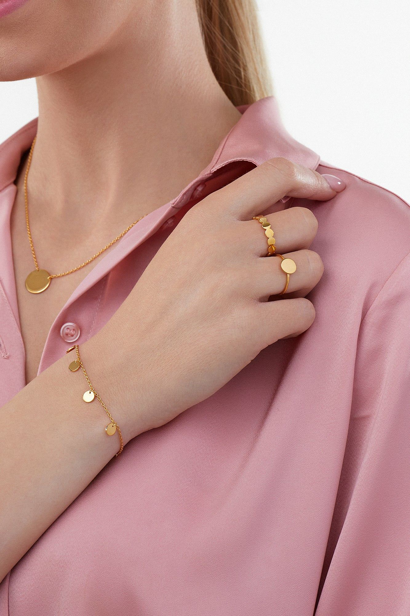 Armband 925/- Sterling Silber vergoldet Plättchen Boho 41184458702942 Armband 925/- Sterling Silber vergoldet Plättchen Boho 41184458702942