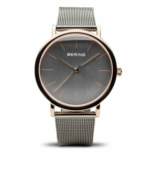 Bering Damenuhr Edelstahl roségoldplattiert mit Milanaiseband 13436-369 – Bild 2