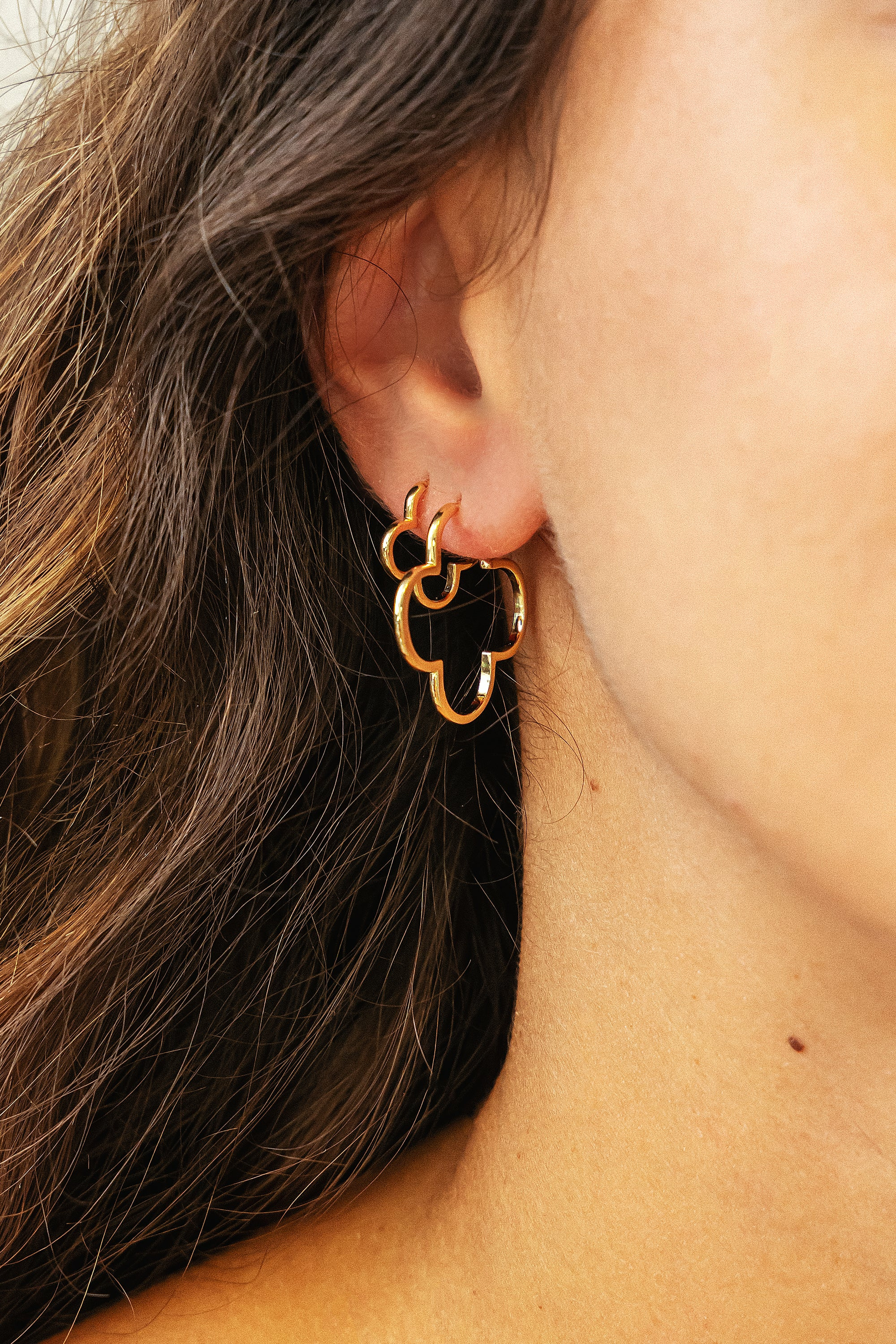 Creole 925 Sterling Silber gelb vergoldet Kleeblatt 41184976076894 Creole 925 Sterling Silber gelb vergoldet Kleeblatt 41184976076894