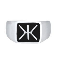 Ring Herren Siegelring Emaille Logo Basic 925 Silber Ring Herren Siegelring Emaille Logo Basic 925 Silber