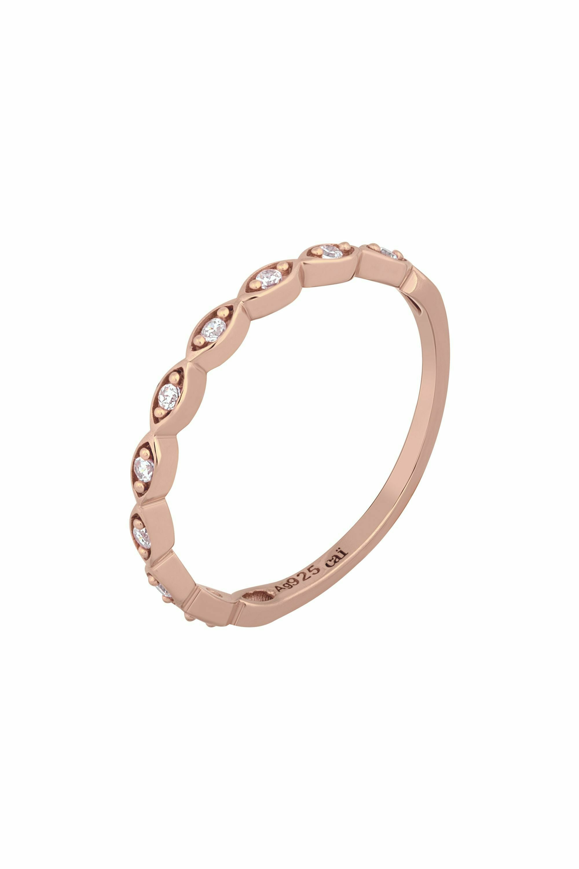 Ring 925/- Sterling Silber rosévergoldet Zirkonia Stacking 41184733724766 – Bild 2