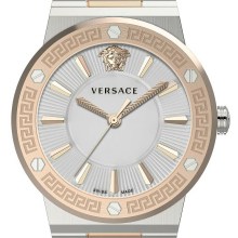 Versace Damen Armbanduhr Greca Logo Silber Gold VEVH01020 Versace Damen Armbanduhr Greca Logo Silber Gold VEVH01020