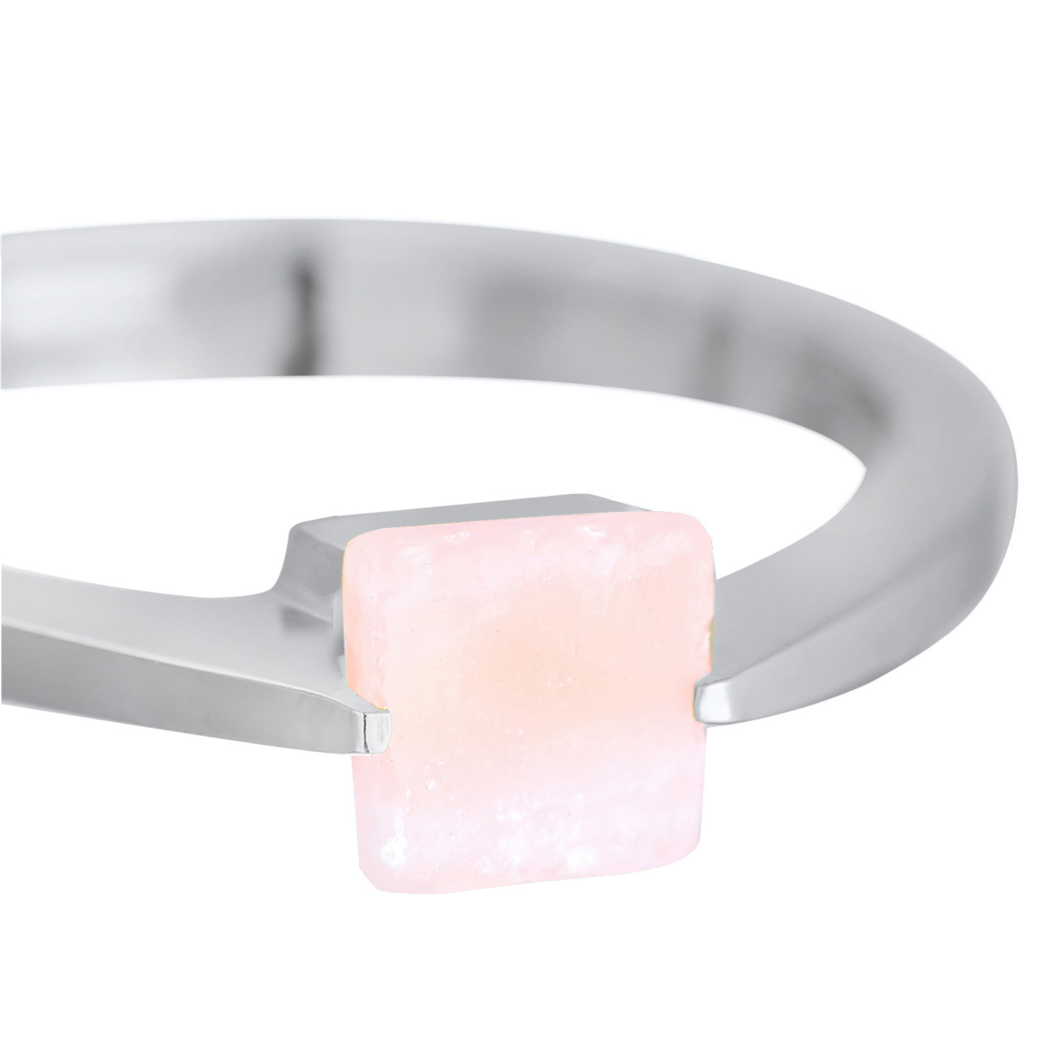 Ring Elli PREMIUM Ring Solitär Rosa Quarz Edelstein Viereck 925 Silber – Bild 3