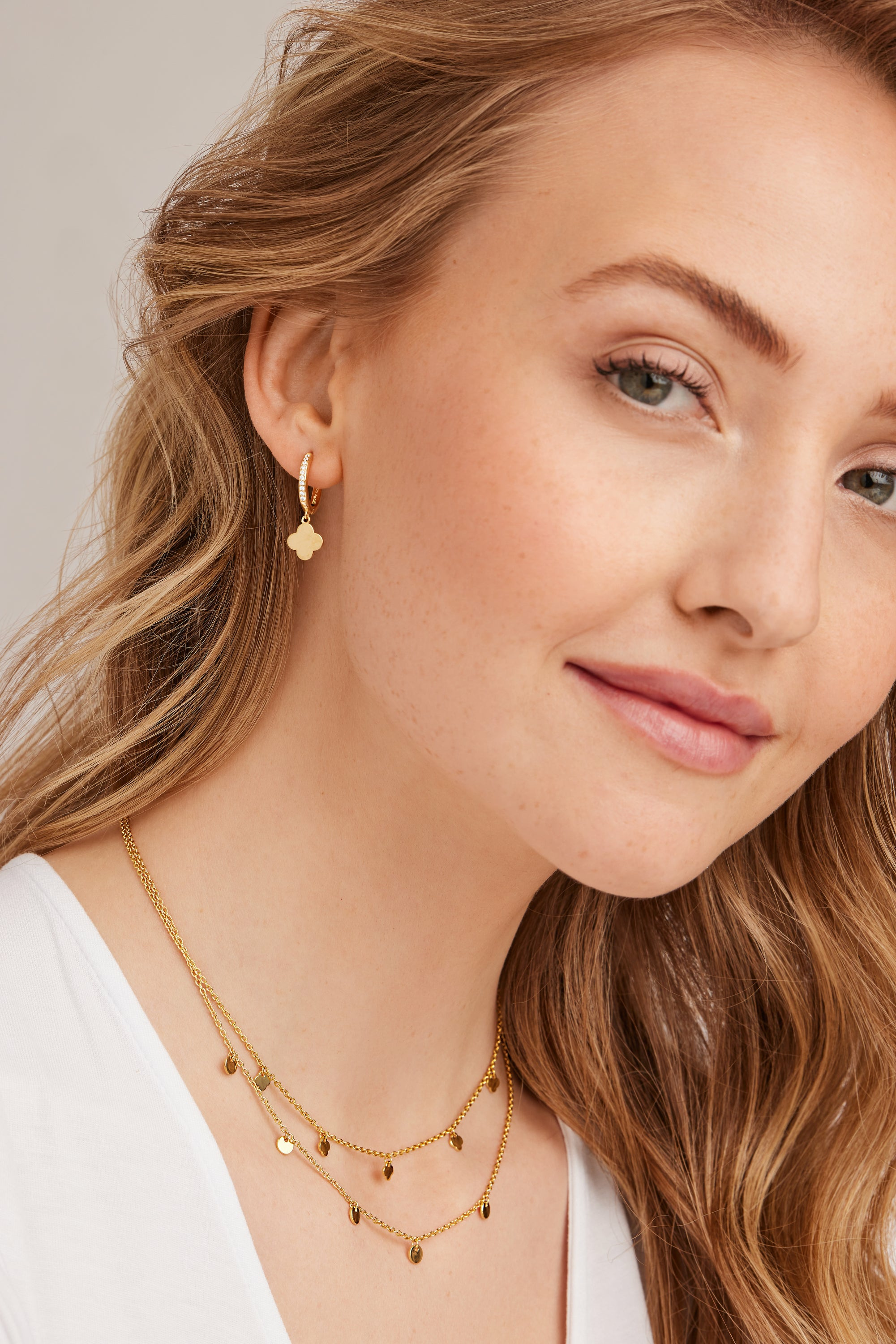 Creole 925 Sterling Silber gelb vergoldet Kleeblatt Zirkonia 41184874627166 Creole 925 Sterling Silber gelb vergoldet Kleeblatt Zirkonia 41184874627166