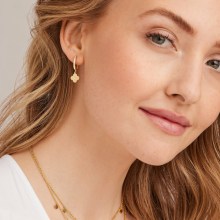 Creole 925 Sterling Silber gelb vergoldet Kleeblatt Zirkonia 41184874627166 Creole 925 Sterling Silber gelb vergoldet Kleeblatt Zirkonia 41184874627166