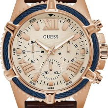 Guess Herren Armbanduhr Leder armband braun 48 mmGW0053G4 Guess Herren Armbanduhr Leder armband braun 48 mmGW0053G4