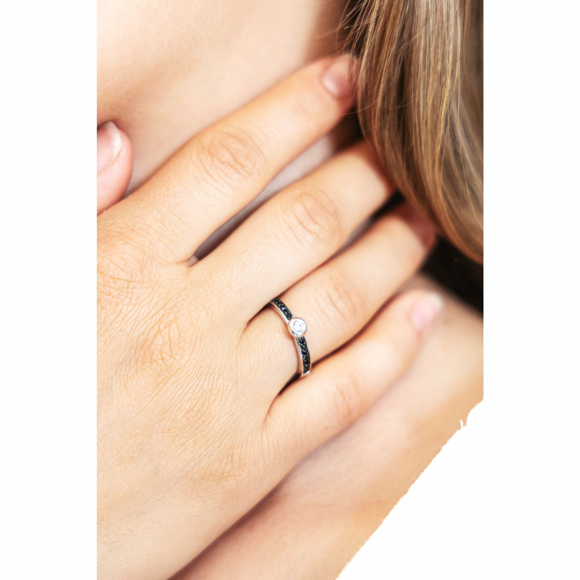 Celesta Silber 925 Silber rhodiniert mit Zirkonia weiß und schwarz Ring 41679095... – Bild 2