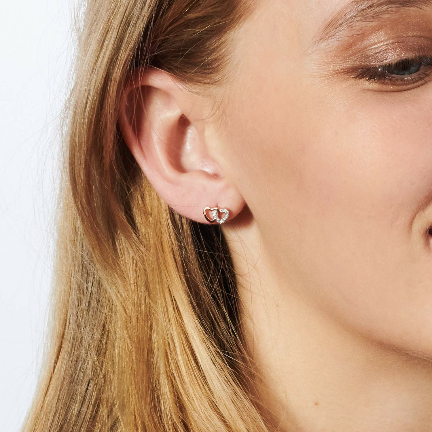 Xenox XS3740RN Ohrstecker Happy Hour Zirkonia Herzform Rosé – Bild 2