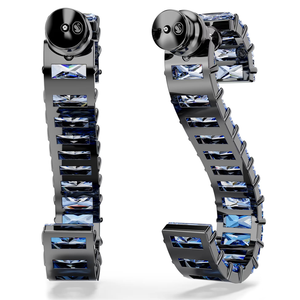 Swarovski Damen Drop-Ohrhänger Matrix Baguette Blau 5705780 – Bild 3