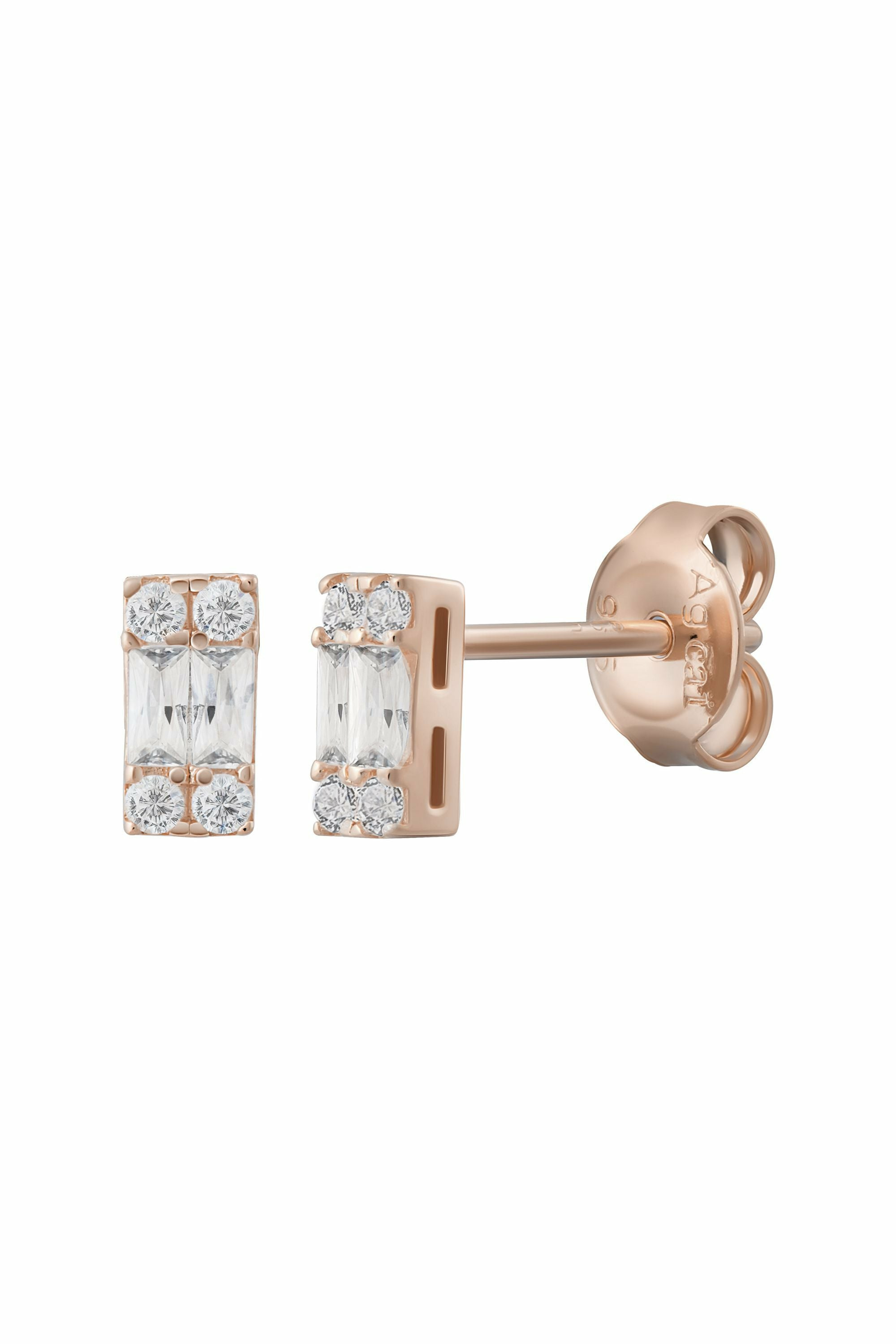 Ohrstecker 925 Sterling Silber rosé vergoldet Zirkonia 41185088274526 – Bild 3