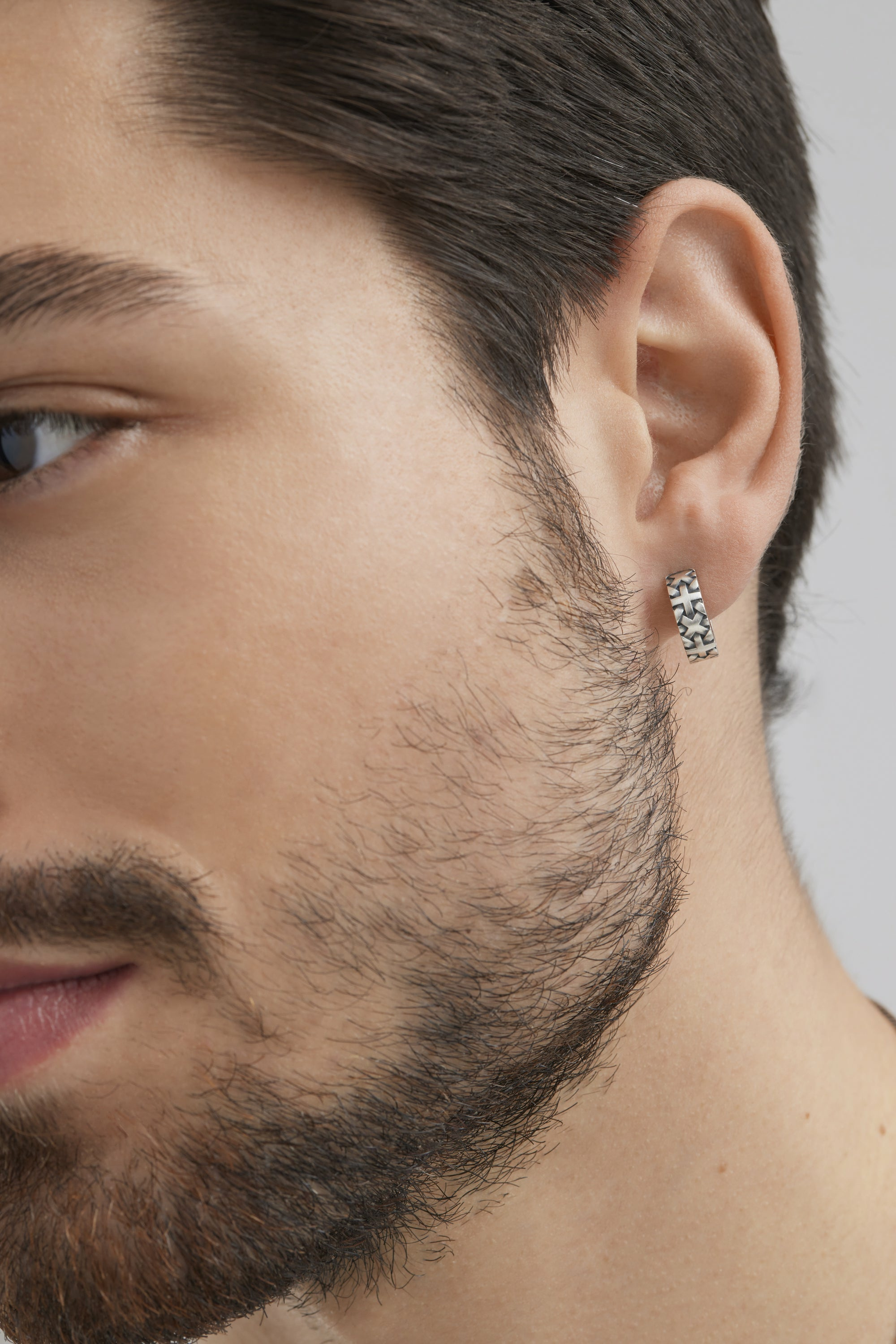 Single-Ohrring 925 Sterling Silber matt oxidiert 41184709181534 – Bild 3