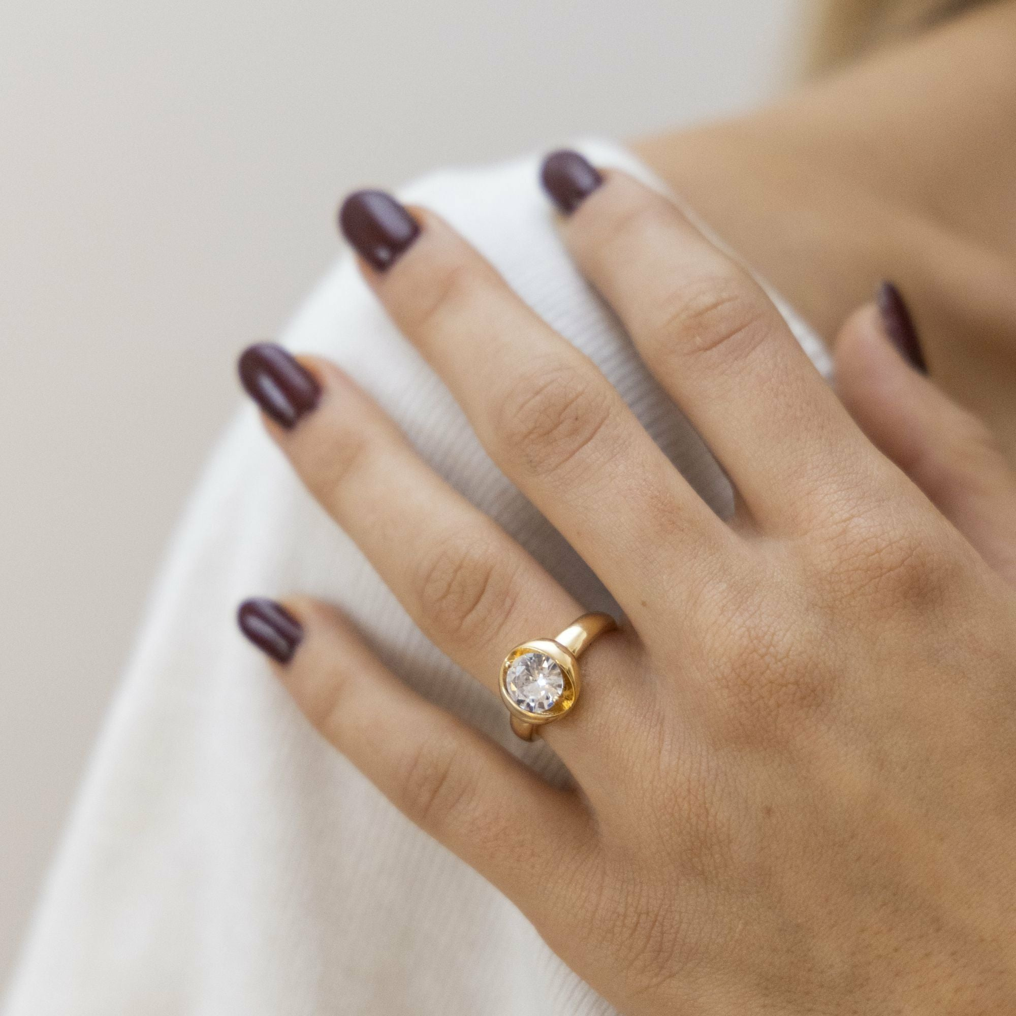 ZEEme Basic Silber 925 vergoldet mit weißem Zirkonia-Stein 8mm Ring 416790930719... – Bild 2