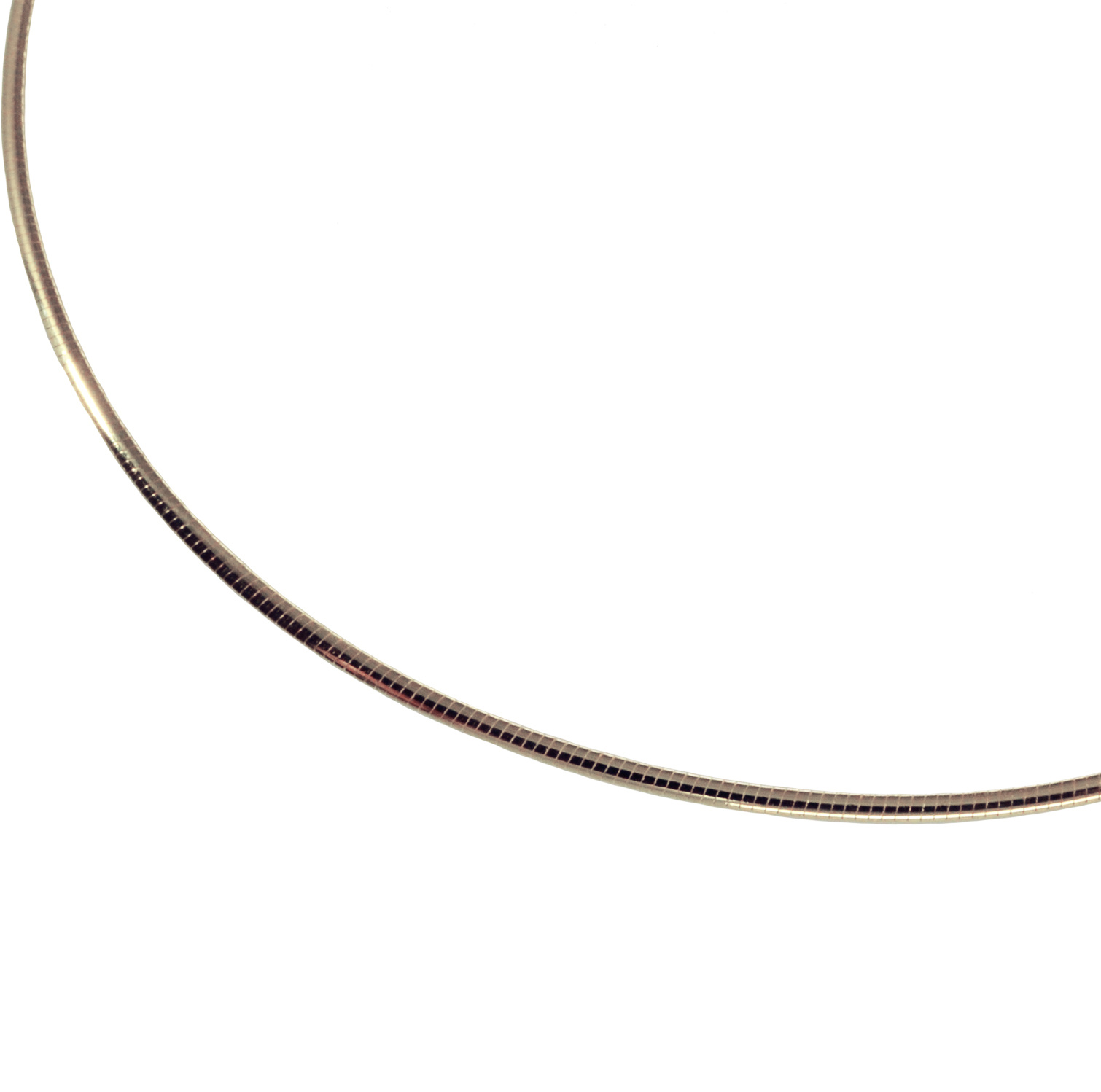 Halsreif Omega 1mm - 50cm - 585 Weißgold mit Schraubverschluss – Bild 3