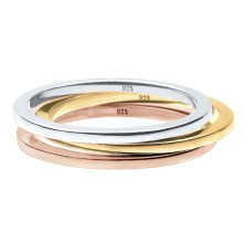 Ring Elli Ring Set Basic Stacking Tricolor 925 Silber vergoldet Ring Elli Ring Set Basic Stacking Tricolor 925 Silber vergoldet