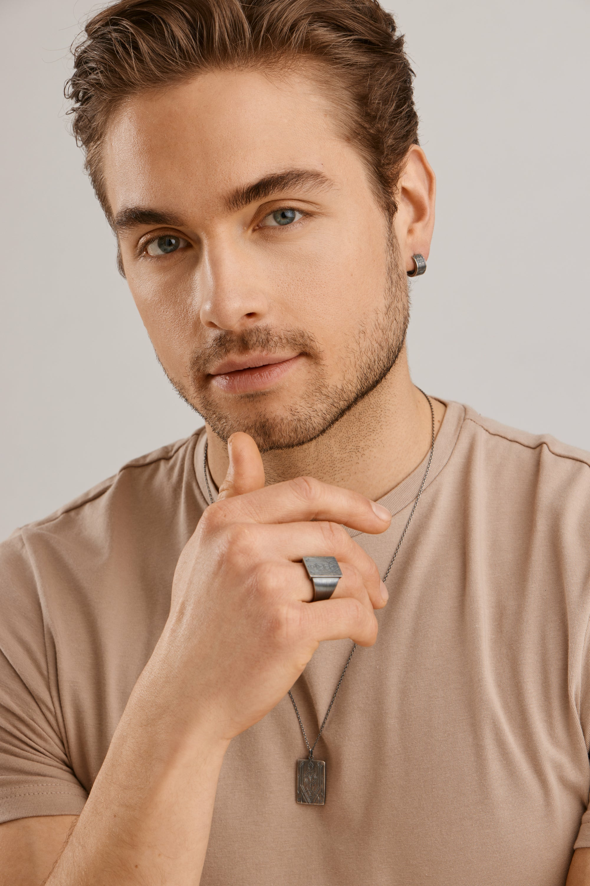 Anhänger mit Kette 925/- Silber matt oxidiert Tattoo Motiv 41185156890718